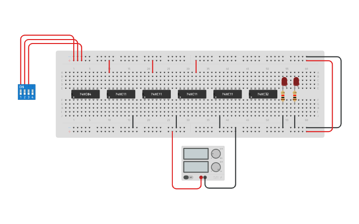 Circuit design Full Adder with 2, 2X4 Decoders. - Tinkercad