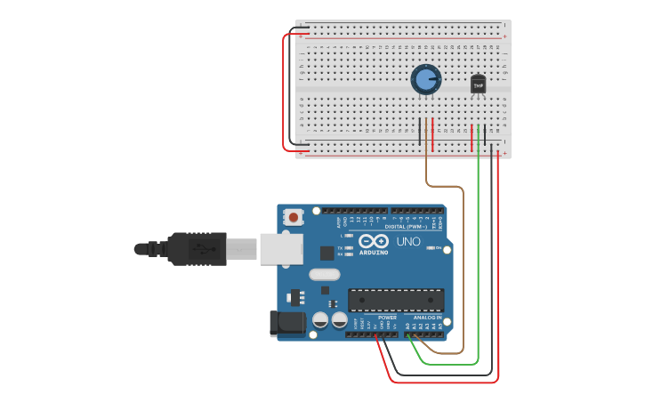 Circuit design DHT11 Temperature and Humidity sensor - Tinkercad