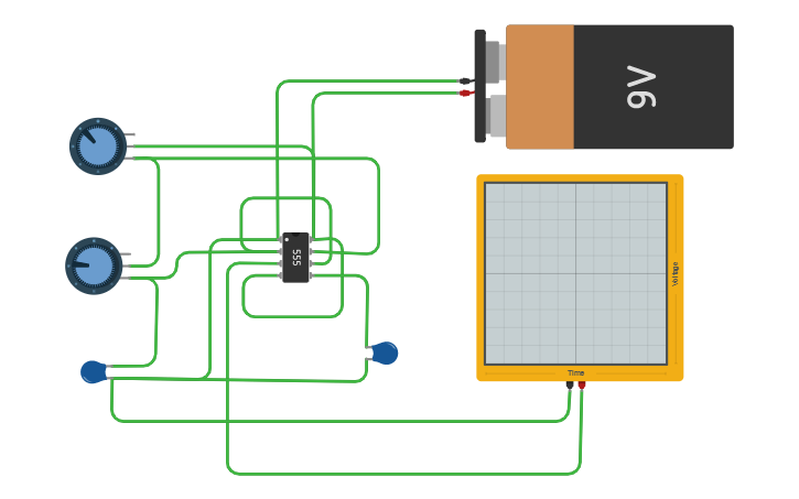 Circuit design Astable multivibrator using 555 - Tinkercad