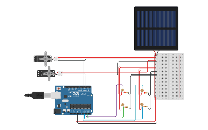 Circuit design Solar - Tinkercad