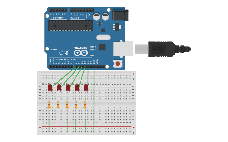 Circuit design LED - Tinkercad