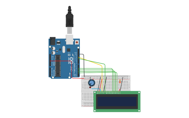 Circuit design LCD - Tinkercad