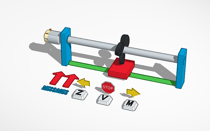 3D design Threadless Linear Motion SIM LAB- Modified - Tinkercad