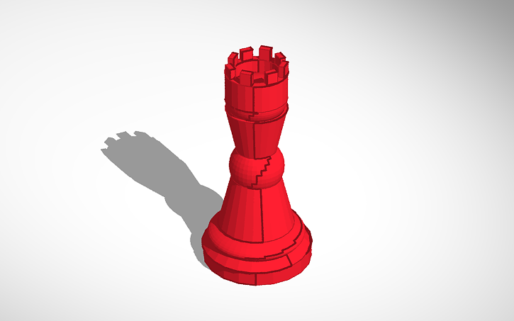 2d Printed Rook 3D design Rook - Tinkercad
