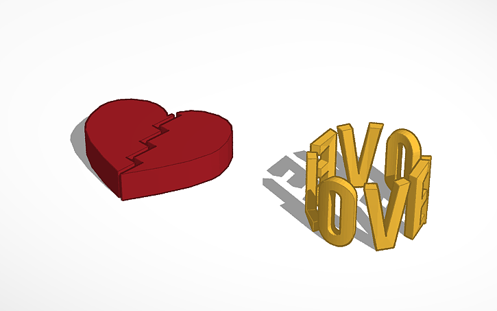 3D design broken love - Tinkercad