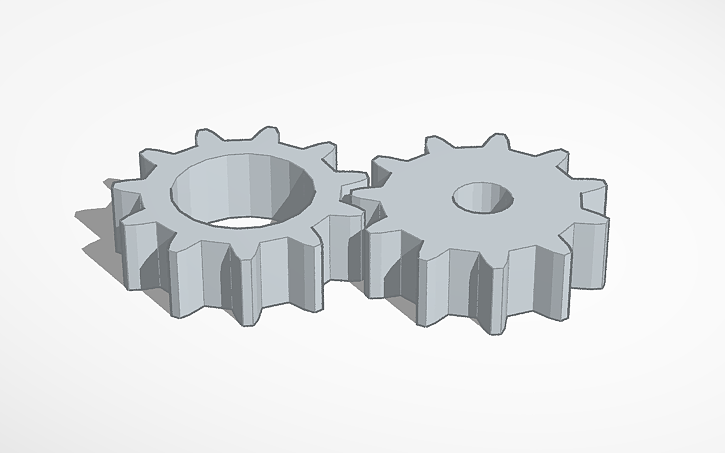 Cad Rendered 3 Cogs 3D design prototype cogs - Tinkercad