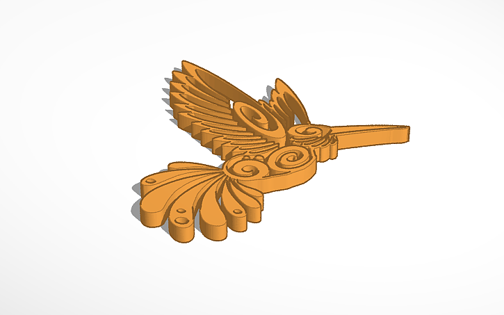3D design hummingbird - Tinkercad