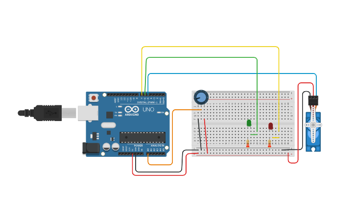 Circuit design Servo motor - Tinkercad