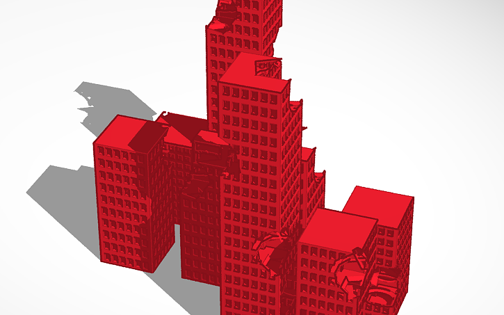 3D design destroyed City - Tinkercad