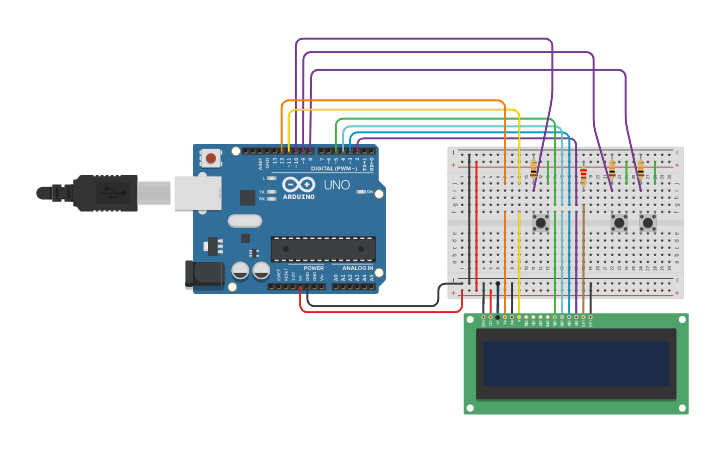 Arduino Queue Circuit design Queue System Using Arduino Uno R3 - Tinkercad