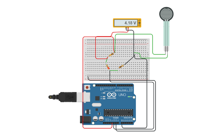 Circuit design SENSOR DE FORÇA - Tinkercad