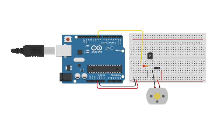 Circuit design Arduino dc motor - Tinkercad