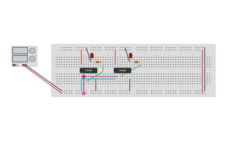 Circuit design Lab Report 2 Half Adder - Tinkercad