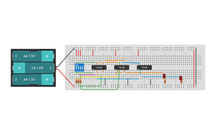 Circuit design full adder - Tinkercad