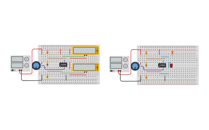 Window Comparator Layout Circuit design Window Comparator based on LM393 - Tinkercad