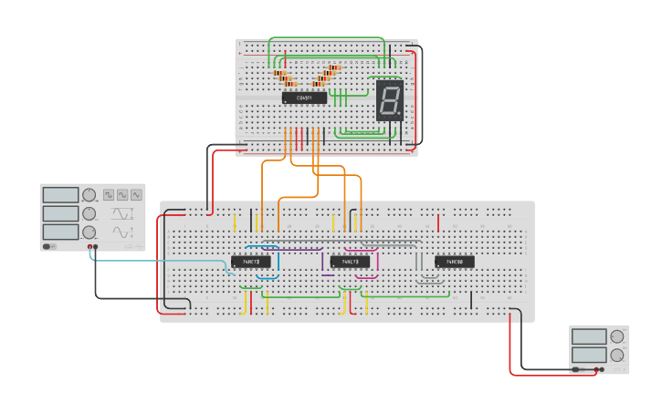 Labgear Decade Counter Circuit design Lab 9 decade counter - Tinkercad