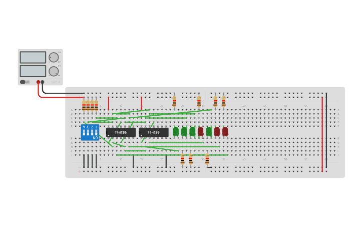 Circuit design Hamming code - Tinkercad
