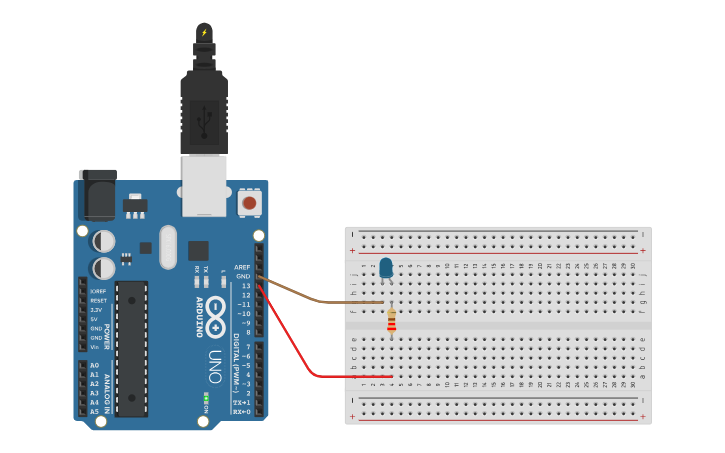 Circuit design Prueba Arduino LED - Tinkercad