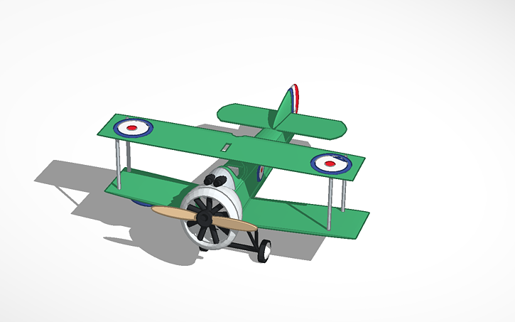 3D design sopwith camel biplane - Tinkercad