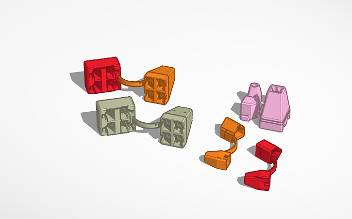 3D design RJ45 Quad Protector-Connector Set V10 - Tinkercad