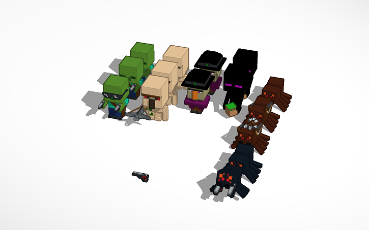 3D design Mini Minecraft Figures - Tinkercad