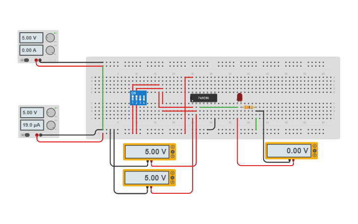 Circuit design a3_ExOR - Tinkercad
