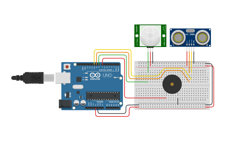 Circuit design Automatic Door - Tinkercad