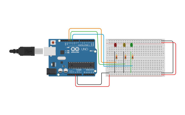 Circuit design LED Blinking - Tinkercad