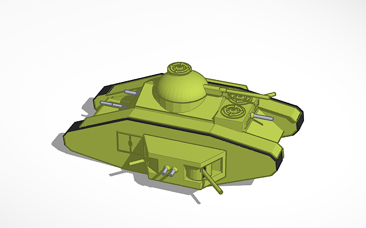 3D design WW1 British Tank log - Tinkercad