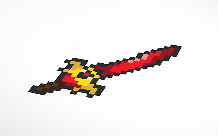 3D design Ruby Sword Pixel Art - Tinkercad