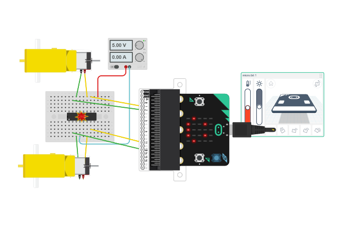 Using Micro Bit With External Components Tinkercad Tutorial Circuit design Micro Bit con L293D - Tinkercad