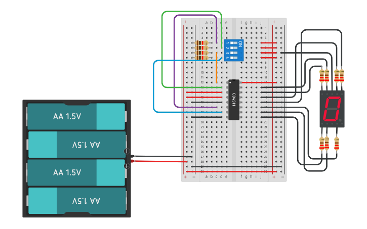 Circuit design 7 Segment Led - Tinkercad