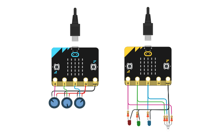 Circuit design RGB Led Controller - Tinkercad