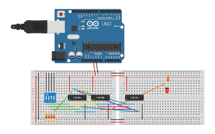 Circuit design DLD lab 2 - Tinkercad