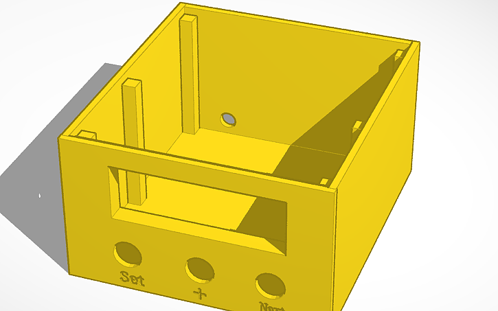 3D design 1602 lcd clock housing - Tinkercad