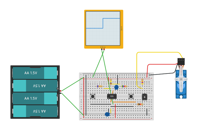 Circuit design Servo Motor Control Using 555 Timer - Tinkercad