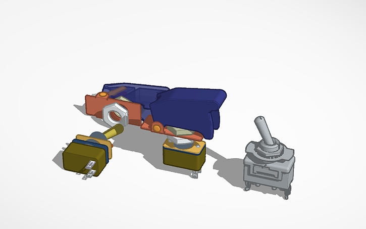 Toggle Button Cad 3D design Toggle Switch - Tinkercad