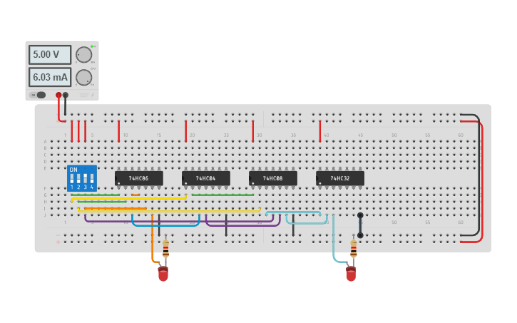Circuit design Full subtractor using basic gates - Tinkercad