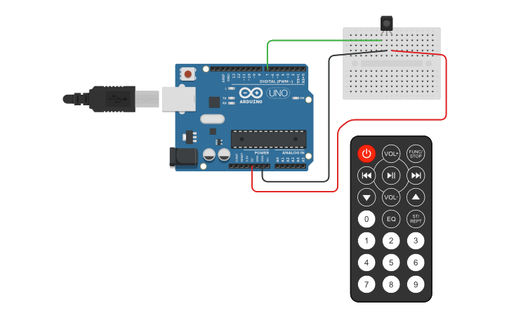 Hex Code Remote Circuit design Hex codes remote control - Tinkercad