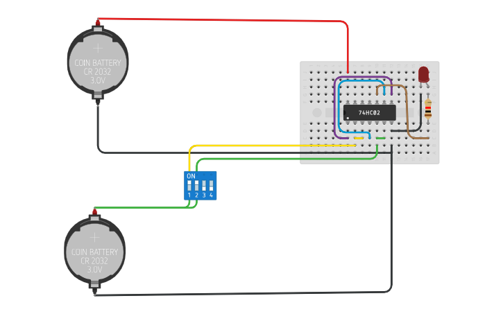 Circuit design AND GATE USING NOR GATE - Tinkercad