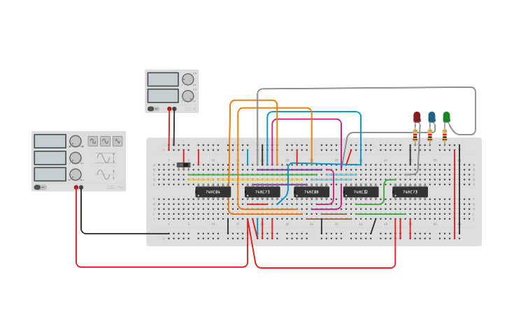 Circuit design 3 BIT SYNCHRONOUS COUNTER - Tinkercad