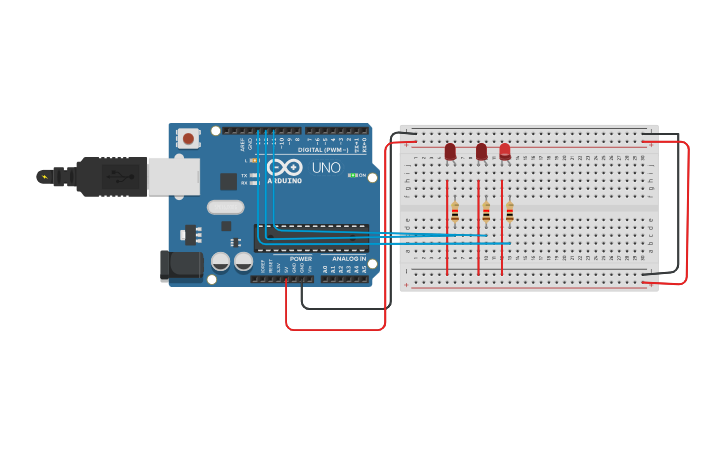 Circuit design party lights - Tinkercad
