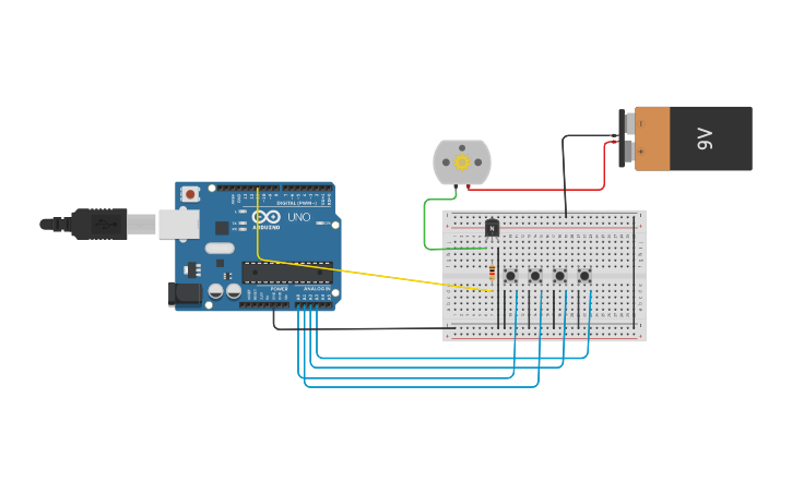 Circuit design Motor speed control - Tinkercad