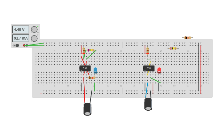 Circuit design 555 timer led - Tinkercad