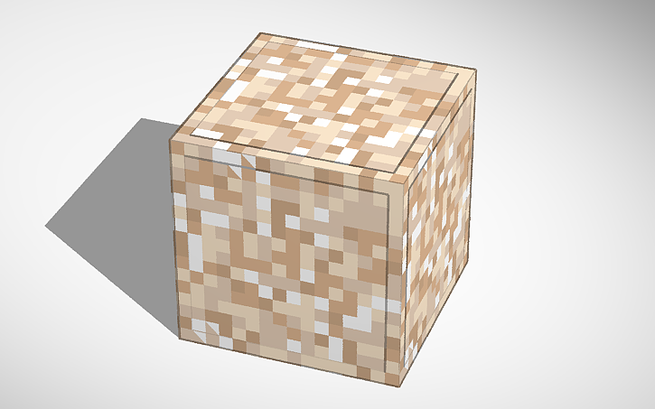 3D design Minecraft sand block - Tinkercad