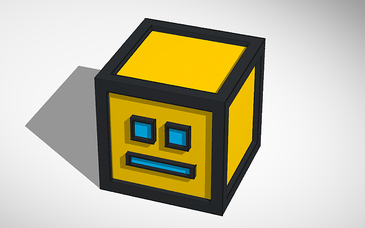 3D design Geometry Dash Cube - Tinkercad