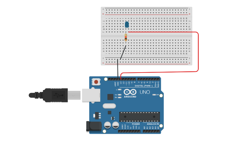 Circuit design ENCENDIDO Y APAGADO DE UN LED - Tinkercad