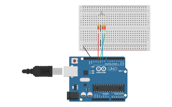Circuit design RGB MODULE - Tinkercad