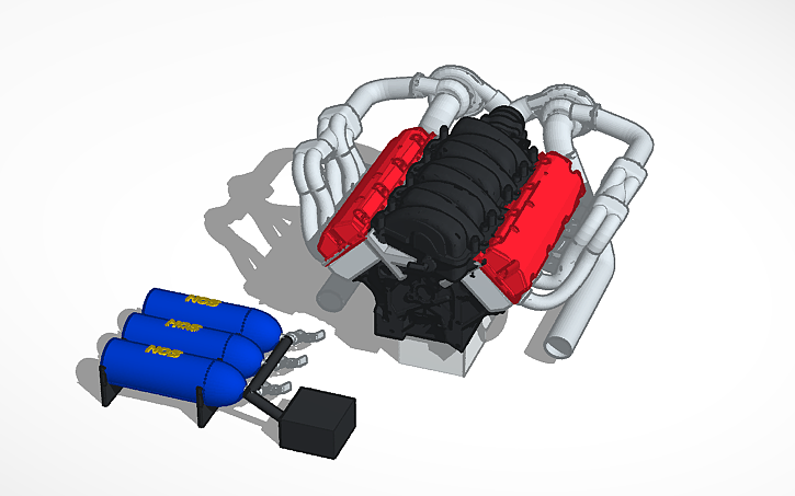 Twin Turbo V8 5.2L - Tinkercad