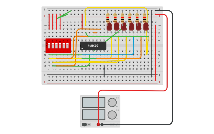 Circuit design Copy of NOR gate - Tinkercad